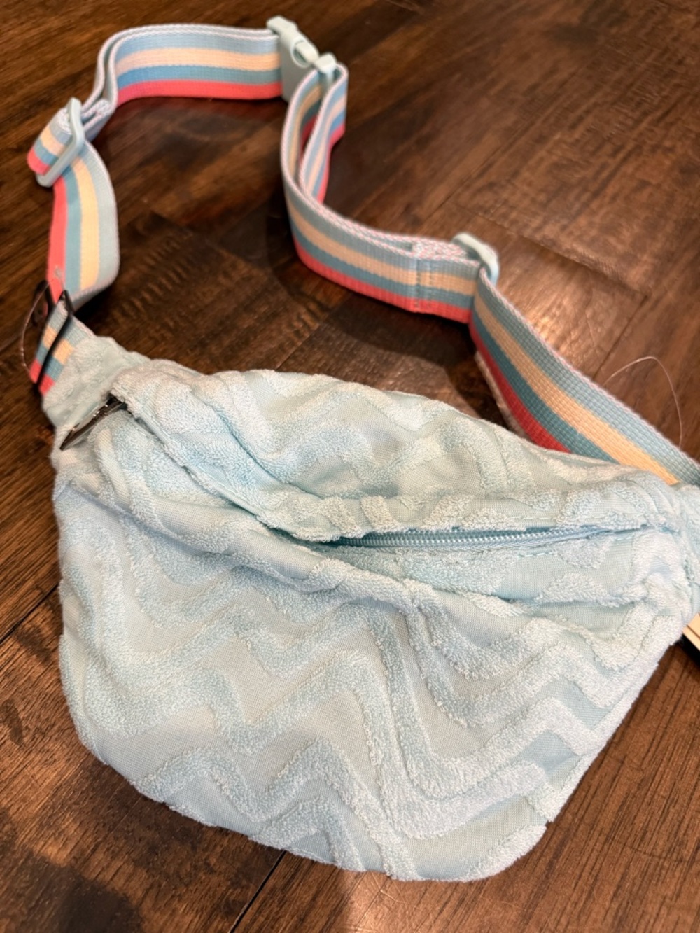 No Boundaries Light Blue Quilted Fanny Pack
